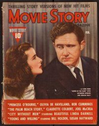 2a106 MOVIE STORY magazine February 1943, Katharine Hepburn & Spencer Tracy in Keeper of the Flame!