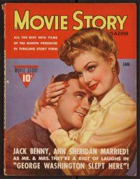 2a105 MOVIE STORY magazine Jan 1943, Jack Benny & Ann Sheridan from George Washington Slept Here!