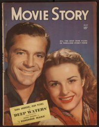 2a114 MOVIE STORY magazine May 1948 portrait of Dana Andrews & Jean Peters in Deep Waters!