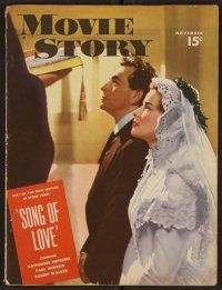 2a112 MOVIE STORY magazine November 1947 Katharine Hepburn & Paul Henreid in Song of Love!