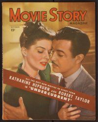 2a109 MOVIE STORY magazine October 1946, Katharine Hepburn & Robert Taylor in Undercurrent!