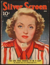 2a086 SILVER SCREEN magazine June 1940 great art portrait of Bette Davis by Marland Stone!