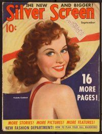 2a089 SILVER SCREEN magazine September 1940 art of sexy Paulette Goddard by Marland Stone!