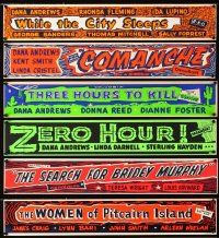 2a016 LOT OF 20 DOOR TOP PAPER PAPER BANNERS lot '53 - '58 While the City Sleeps, Zero Hour + more!