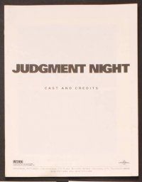 2a251 JUDGMENT NIGHT presskit '93 Emilio Estevez, Cuba Gooding Jr., Denis Leary, Stephen Dorff