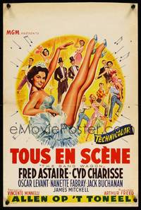 2b031 BAND WAGON Belgian '53 great art of sexy Cyd Charisse showing her legs!