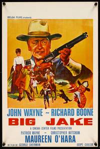 2b039 BIG JAKE Belgian '71 Richard Boone wanted gold but John Wayne gave him lead instead!
