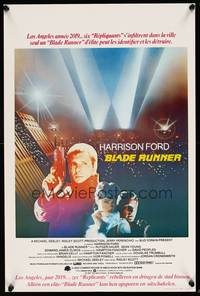 2b045 BLADE RUNNER Belgian '82 Ridley Scott sci-fi classic, different art of Harrison Ford!