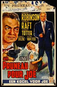 2b056 BULLET FOR JOEY Belgian '55 Wik artwork of George Raft, Edward G. Robinson, film noir!