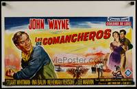 2b079 COMANCHEROS Belgian '61 different artwork of cowboy John Wayne, directed by Michael Curtiz!