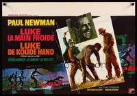 2b083 COOL HAND LUKE Belgian '67 Paul Newman prison escape classic, different art by Ray!