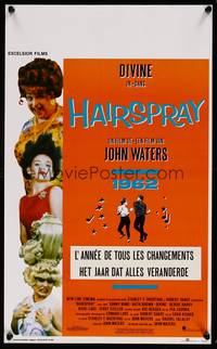 2b163 HAIRSPRAY Belgian '88 cult musical by John Waters, Ricki Lake, Divine, Sonny Bono