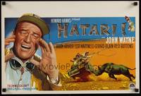 2b169 HATARI Belgian '62 Howard Hawks, different art of John Wayne in Africa!