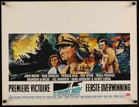 2b183 IN HARM'S WAY Belgian '65 John Wayne, Kirk Douglas, Otto Preminger, cool different art!