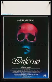 2b189 INFERNO Belgian '80 Dario Argento horror, really cool skull & bleeding mouth art!