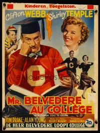 2b240 MR. BELVEDERE GOES TO COLLEGE Belgian '49 great wacky art of Clifton Webb & Shirley Temple!