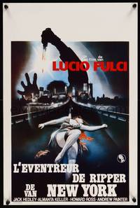 2b253 NEW YORK RIPPER Belgian '82 Lucio Fulci, cool art of killer & dead female victim!