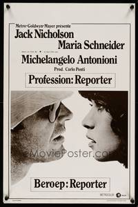 2b274 PASSENGER Belgian '75 Michelangelo Antonioni, c/u of Jack Nicholson & Maria Schneider!