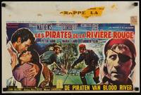 2b281 PIRATES OF BLOOD RIVER Belgian '62 great art of Kerwin Mathews, Christopher Lee, Hammer!
