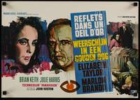 2b302 REFLECTIONS IN A GOLDEN EYE Belgian '67 Huston, Ray art of Elizabeth Taylor & Marlon Brando!