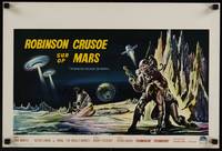 2b309 ROBINSON CRUSOE ON MARS Belgian '64 sci-fi art of Paul Mantee & his man Friday Victor Lundin
