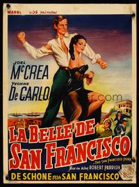 2b316 SAN FRANCISCO STORY Belgian '52 great art of Joel McCrea & sexy Yvonne De Carlo!