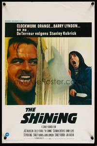 2b325 SHINING Belgian '80 Stephen King & Stanley Kubrick horror masterpiece, crazy Jack Nicholson!