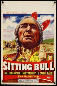 2b328 SITTING BULL Belgian '54 cool artwork of J. Carrol Naish in the title role!
