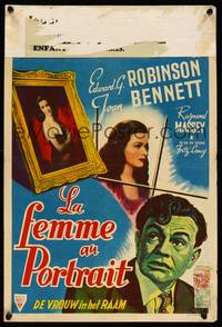 2b378 WOMAN IN THE WINDOW Belgian '47 Fritz Lang, Edward G. Robinson, pretty Joan Bennett!