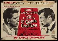 2b342 SWEET SMELL OF SUCCESS Belgian '57 Burt Lancaster as J.J. Hunsecker, Tony Curtis as Falco!
