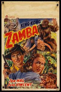 2b386 ZAMBA Belgian '49 Jon Hall & June Vincent search for giant African ape!