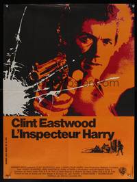 2b415 DIRTY HARRY French 23x31 '71 great art of Clint Eastwood & gun, Don Siegel crime classic!