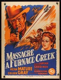 2b429 FURY AT FURNACE CREEK French 23x31 '48 Victor Mature & Coleen Gray western, Soubie artwork!