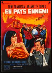 2b444 IN ENEMY COUNTRY French 23x32 '68 Tony Franciosa, Anhanette Comer, WWII, cool Noel artwork!