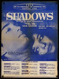 2b512 SHADOWS French 23x32 '61 John Cassavetes beatnik counter-culture movie!