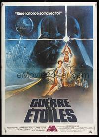 2b521 STAR WARS French 23x32 '77 George Lucas classic sci-fi epic, great art by Tom Jung!
