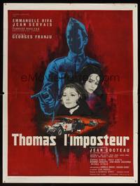 2b523 THOMAS THE IMPOSTOR French 24x32 '63 Jean Cocteau, Thomas l'imposteur, cool Mascii art!