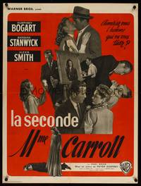 2b533 TWO MRS. CARROLLS French 23x31 '47 Humphrey Bogart, Barbara Stanwyck & Alexis Smith!