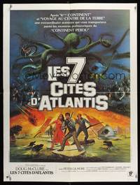 2b541 WARLORDS OF ATLANTIS French 24x32 '78 cool different fantasy artwork w/giant octopus!