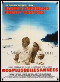 2b542 WAY WE WERE French 23x32 '73 Barbra Streisand & Robert Redford on the beach!