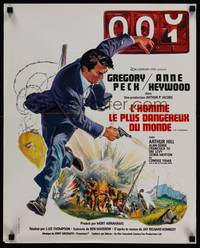 2b580 CHAIRMAN French 18x22 '69 U.S.-British-Russian Intelligence can't keep Gregory Peck alive!