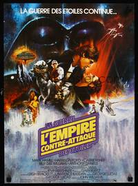 2b597 EMPIRE STRIKES BACK French 15x21 '80 George Lucas sci-fi classic, GWTW art by Roger Kastel!