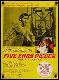 2b603 FIVE EASY PIECES French 15x21 '70 great close up of Jack Nicholson, directed by Bob Rafelson!