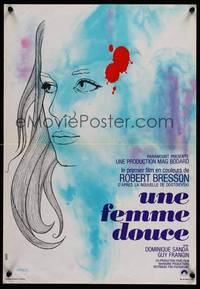 2b612 GENTLE CREATURE French 15x21 '69 Robert Bresson's Une femme douce, wonderful art by Chica!