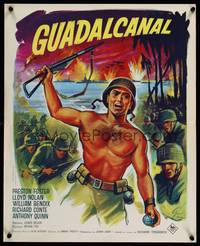 2b621 GUADALCANAL DIARY French 15x21 R60s Grinsson art of Preston Foster in battle!