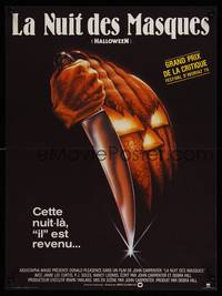 2b622 HALLOWEEN French 15x21 '78 John Carpenter classic, great Bob Gleason jack-o-lantern art!