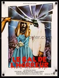 2b681 PROM NIGHT French 15x21 '80 wild horror art, Jamie Lee Curtis won't be coming home!