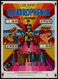 2b683 QUADROPHENIA French 15x21 '79 The Who, Sting, different pinball machine art w/motorcycle!