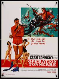 2b705 THUNDERBALL French 15x21 R70s art of Sean Connery as James Bond 007 by Robert McGinnis!