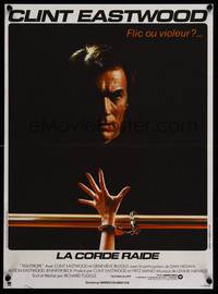 2b706 TIGHTROPE French 15x21 '84 Clint Eastwood is a cop on the edge, cool handcuff image!